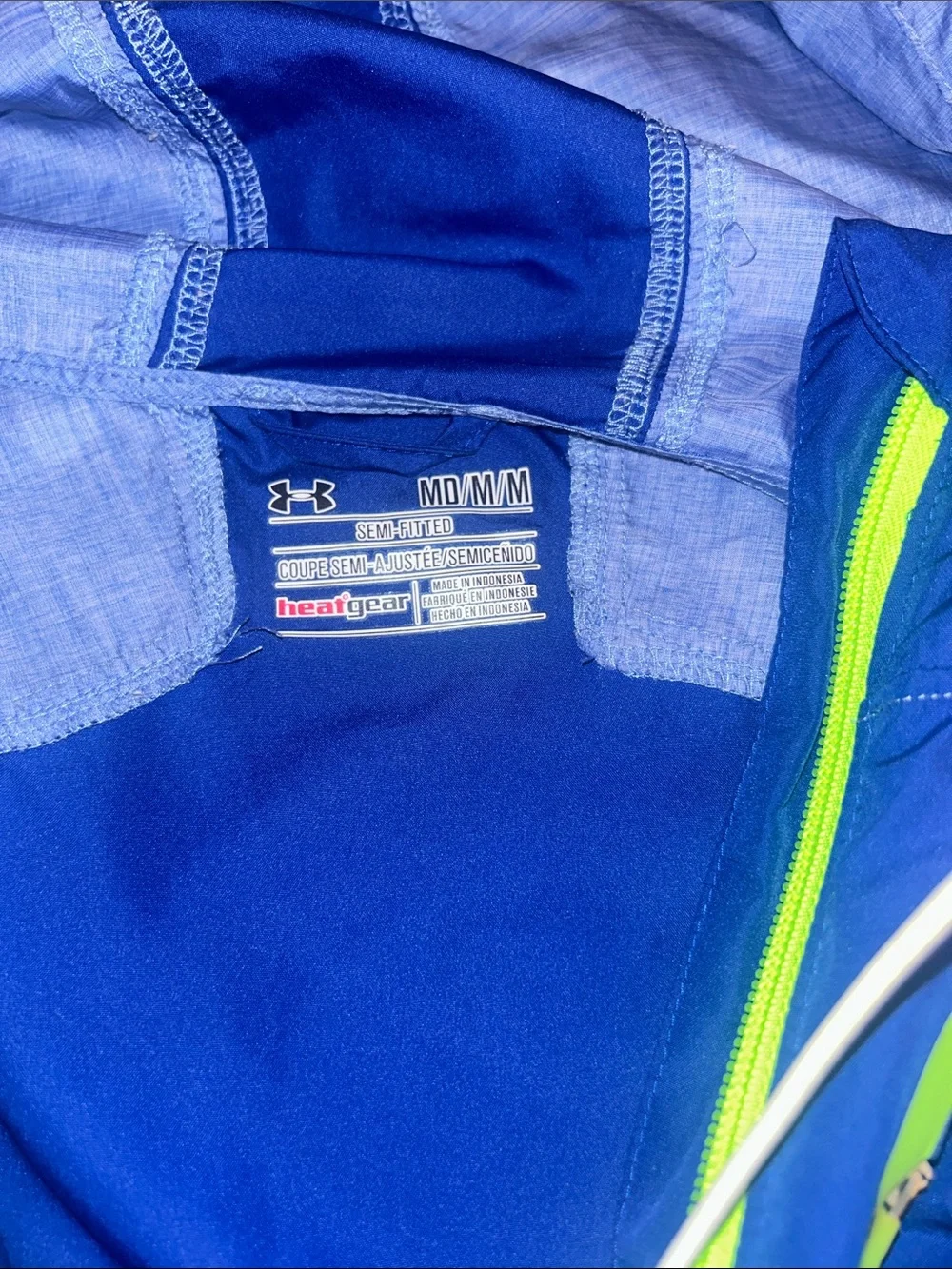 Under Armour Navy Windbreaker with Lime Trim